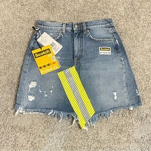 Pinko Denim Mini Skirt Size 25 NWT